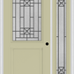 MMI 1/2 Lite 1 Panel 6'8" Fiberglass Smooth Courtyard Nickel Vein Wrought Iron Exterior Prehung Door With 1 Full Lite Courtyard Nickel Vein Wrought Iron Decorative Glass Sidelight 682