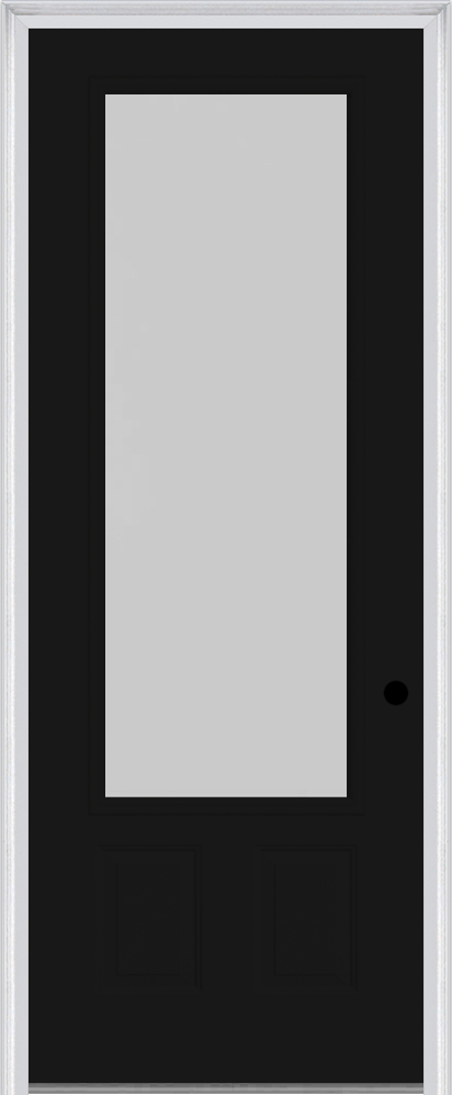 MMI 3/4 Lite 2 Panel 3'0" X 8'0" Fiberglass Smooth Textured/Privacy Glass Finger Jointed Primed Exterior Prehung Door 759