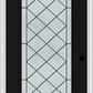 MMI Full Lite 6'8" Fiberglass Smooth Harris Patina Decorative Glass Exterior Prehung Door 686