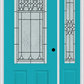 MMI 3/4 Lite 2 Panel 6'8" Fiberglass Smooth Selwyn Patina Exterior Prehung Door With 1 Selwyn Patina 3/4 Lite Decorative Glass Sidelight 607