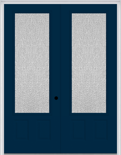 MMI TWIN/DOUBLE 3/4 LITE 2 PANEL 6'0" X 8'0" FIBERGLASS SMOOTH TEXTURED/PRIVACY GLASS EXTERIOR PREHUNG DOOR 759