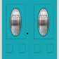 MMI TWIN/DOUBLE SMALL OVAL 2 PANEL 6'8" FIBERGLASS SMOOTH ROYAL PATINA DECORATIVE GLASS EXTERIOR PREHUNG DOOR 949