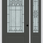 MMI 3/4 Lite 1 Panel 6'8" Fiberglass Smooth Selwyn Patina Exterior Prehung Door With 1 Selwyn Patina 3/4 Lite Decorative Glass Sidelight 608