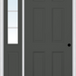MMI 6 Panel 3'0" X 6'8" Fiberglass Smooth Exterior Prehung Door With 1 Half Lite SDL Grilles Glass Sidelight 21