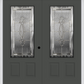MMI TWIN/DOUBLE 3/4 LITE 2 PANEL 6'0" X 6'8" FIBERGLASS SMOOTH BELAIRE ZINC DECORATIVE GLASS EXTERIOR PREHUNG DOOR 607