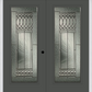 MMI TWIN/DOUBLE FULL LITE 6'8" FIBERGLASS SMOOTH PARIS PATINA DECORATIVE GLASS EXTERIOR PREHUNG DOOR 686