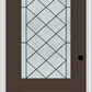 MMI 3/4 Lite 1 Panel 3'0" X 6'8" Fiberglass Smooth Harris Patina Decorative Glass Exterior Prehung Door 608