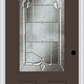 MMI 3/4 LITE 2 PANEL 3'0" X 6'8" FIBERGLASS SMOOTH EXPRESSIONS SATIN NICKEL DECORATIVE GLASS EXTERIOR PREHUNG DOOR 607