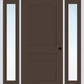 MMI 3 Panel 3'0" X 6'8" Fiberglass Smooth Exterior Prehung Door With 2 Full Lite Clear Or Privacy/Textured Glass Sidelights 31