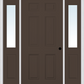 MMI 6 Panel 3'0" X 6'8" Fiberglass Smooth Exterior Prehung Door With 2 Half Lite Clear Or Privacy/Textured Glass Sidelights 21