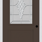 MMI 1/2 LITE 1 PANEL 6'8" FIBERGLASS SMOOTH GRACE NICKEL OR GRACE PATINA DECORATIVE GLASS EXTERIOR PREHUNG DOOR 682