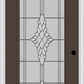 MMI Full Lite 6'8" Fiberglass Smooth Grace Nickel Or Grace Patina Decorative Glass Exterior Prehung Door 686
