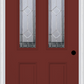 MMI 2-1/2 Lite 2 Panel 6'8" Fiberglass Smooth Majestic Nickel Decorative Glass Exterior Prehung Door 692