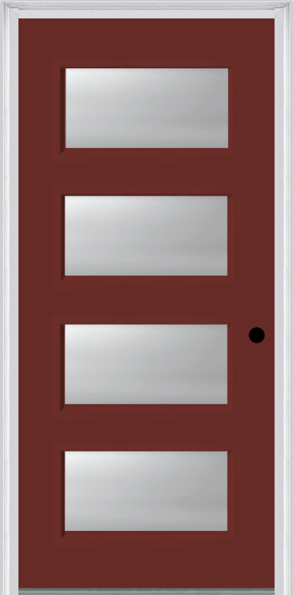 MMI 4 Lite 6'8" Fiberglass Smooth Clear Or Frosted Glass Exterior Prehung Door 651H4