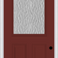 MMI 1/2 Lite 2 Panel 3'0" X 8'0" Fiberglass Smooth Textured/Privacy Glass Finger Jointed Primed Exterior Prehung Door 906