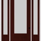 MMI 3/4 Lite 2 Panel 3'0" X 8'0" Fiberglass Oak Textured/Privacy Glass Exterior Prehung Door With 2 3/4 Lite 14 Inches Sidelights 759