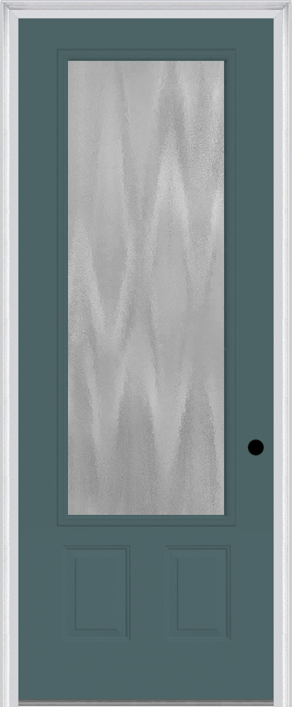 MMI 3/4 Lite 2 Panel 3'0" X 8'0" Fiberglass Smooth Textured/Privacy Glass Finger Jointed Primed Exterior Prehung Door 759