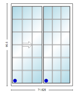 MI V2000 Series 6'0" X 8'0" Vinyl Sliding/Gliding Clear Low-E Argon Tempered Dual Pane Glass 2 Panel Patio Door 910 Colors/Grilles/Screen/Handicapped Sill Options