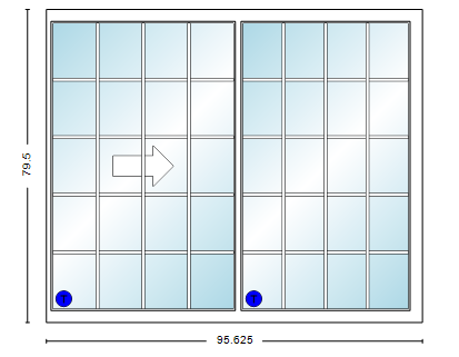 MI V2000 Series 8'0" X 6'8" Vinyl Sliding/Gliding Clear Low-E Argon Tempered Dual Pane Glass 2 Panel Patio Door 910 Colors/Grilles/Screen/Handicapped Sill Options