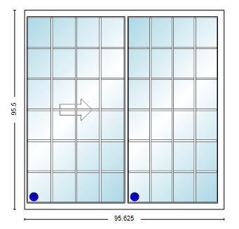 MI V2000 Series 8'0" X 8'0" Vinyl Sliding/Gliding Clear Low-E Argon Tempered Dual Pane Glass 2 Panel Patio Door 910 Colors/Grilles/Screen/Handicapped Sill Options