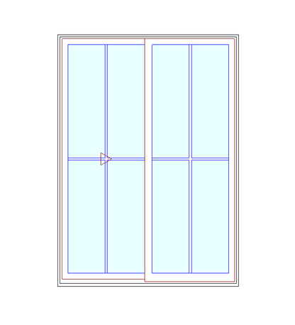 MARVIN Elevate 5'0" X 6'8" Wood Interior Ultrex Fiberglass Exterior Sliding Clear Tempered Low-E2 With Argon Glass 2 Panel Patio Door Grilles/Screen Options