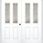 MMI TWIN/DOUBLE 2-1/2 LITE 2 PANEL 6'8" FIBERGLASS SMOOTH NOUVEAU BRASS, NOUVEAU NICKEL, OR NOUVEAU PATINA DECORATIVE GLASS EXTERIOR PREHUNG DOOR 692