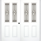 MMI TWIN/DOUBLE 2-1/2 LITE 2 PANEL 6'8" FIBERGLASS SMOOTH NOUVEAU BRASS, NOUVEAU NICKEL, OR NOUVEAU PATINA DECORATIVE GLASS EXTERIOR PREHUNG DOOR 692
