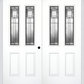 MMI TWIN/DOUBLE 2-1/2 LITE 2 PANEL 6'8" FIBERGLASS SMOOTH ROYAL PATINA DECORATIVE GLASS EXTERIOR PREHUNG DOOR 692