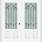 MMI TWIN/DOUBLE 3/4 LITE 2 PANEL 6'0" X 6'8" FIBERGLASS SMOOTH MONTCLAIRE WROUGHT IRON DECORATIVE GLASS EXTERIOR PREHUNG DOOR 607