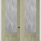MMI TWIN/DOUBLE 3/4 LITE 2 PANEL 6'0" X 8'0" FIBERGLASS OAK CLEAR/TEXTURED/PRIVACY GLASS EXTERIOR PREHUNG DOOR 147 OR 759
