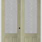 MMI TWIN/DOUBLE 3/4 LITE 2 PANEL 6'0" X 8'0" FIBERGLASS OAK CLEAR/TEXTURED/PRIVACY GLASS EXTERIOR PREHUNG DOOR 147 OR 759