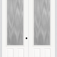 MMI TWIN/DOUBLE 3/4 LITE 2 PANEL 6'0" X 8'0" FIBERGLASS SMOOTH TEXTURED/PRIVACY GLASS EXTERIOR PREHUNG DOOR 759