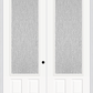 MMI TWIN/DOUBLE 3/4 LITE 2 PANEL 6'0" X 8'0" FIBERGLASS SMOOTH TEXTURED/PRIVACY GLASS EXTERIOR PREHUNG DOOR 759