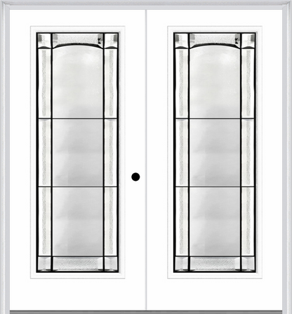 MMI Twin/Double Full Lite 6'8" Fiberglass Smooth Soleil Patina Decorative Glass Exterior Prehung Door 686