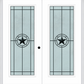 MMI Twin/Double Full Lite 6'8" Fiberglass Smooth Elegant Star Wrought Iron Decorative Glass Exterior Prehung Door 686