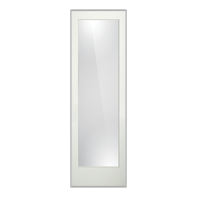 REEB 1 Lite Clear/Frosted 8'0" X 1-3/8 Primed Pine Ovolo Tempered Glass Interior French Door