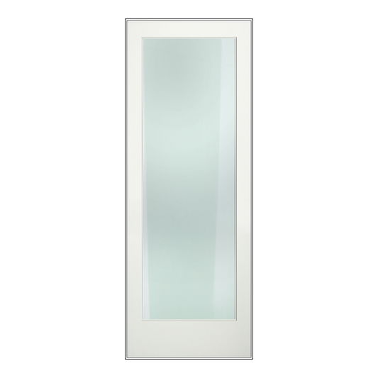 1 LITE CLEAR/FROSTED 8'0" X 1-3/8 PRIMED PINE SHAKER TEMPERED GLASS INTERIOR FRENCH DOOR