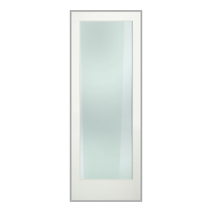 1 Lite Clear/Frosted 8'0" X 1-3/8 Primed Pine Shaker Tempered Glass Interior French Door