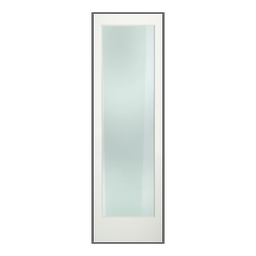 REEB 1 Lite Clear/Frosted 8'0" X 1-3/8 Primed Pine Ovolo Tempered Glass Interior French Door