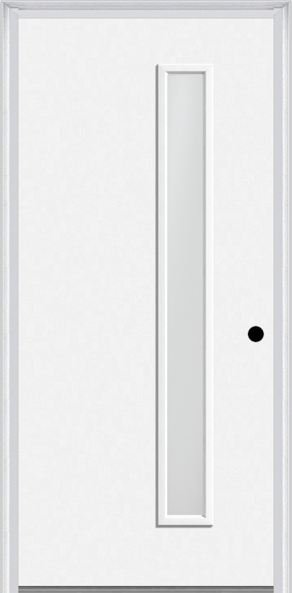 MMI 1 Lite Hinge/Stop Side 6'8" Fiberglass Smooth Clear Or Frosted Glass Exterior Prehung Door 694VH Or 694VS