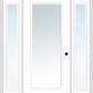 MMI FULL LITE 3'0" X 6'8" FIBERGLASS SMOOTH EXTERIOR PREHUNG DOOR WITH 2 FULL LITE CLEAR GLASS SIDELIGHTS 59