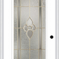MMI Full Lite 6'8" Fiberglass Smooth Nouveau Nickel Or Nouveau Patina Decorative Glass Exterior Prehung Door 686