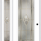 MMI Full Lite 3'0" X 6'8" Fiberglass Smooth Nouveau Nickel Or Nouveau Patina Exterior Prehung Door With 1 Full Lite Nouveau Brass, Nickel, Or Patina Decorative Glass Sidelight 686
