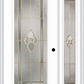 MMI Full Lite 3'0" X 6'8" Fiberglass Smooth Nouveau Nickel Or Nouveau Patina Exterior Prehung Door With 1 Full Lite Nouveau Brass, Nickel, Or Patina Decorative Glass Sidelight 686