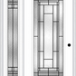 MMI Full Lite 6'8" Fiberglass Smooth Pembrook Patina Exterior Prehung Door With 1 Full Lite Pembrook Patina Decorative Glass Sidelight 686