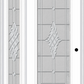 MMI FULL LITE 3'0" X 6'8" FIBERGLASS SMOOTH GRACE NICKEL OR GRACE PATINA EXTERIOR PREHUNG DOOR WITH 1 FULL LITE GRACE NICKEL/PATINA DECORATIVE GLASS SIDELIGHT 686