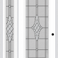 MMI FULL LITE 3'0" X 6'8" FIBERGLASS SMOOTH GRACE NICKEL OR GRACE PATINA EXTERIOR PREHUNG DOOR WITH 1 FULL LITE GRACE NICKEL/PATINA DECORATIVE GLASS SIDELIGHT 686