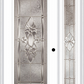MMI FULL LITE 3'0" X 6'8" FIBERGLASS SMOOTH HEIRLOOMS BRASS OR HEIRLOOMS SATIN NICKEL EXTERIOR PREHUNG DOOR WITH 1 FULL LITE HEIRLOOMS BRASS/SATIN NICKEL DECORATIVE GLASS SIDELIGHT 686