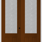 MMI TWIN/DOUBLE 3/4 LITE 2 PANEL 6'0" X 8'0" FIBERGLASS OAK CLEAR/TEXTURED/PRIVACY GLASS EXTERIOR PREHUNG DOOR 147 OR 759
