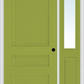 MMI 3 Panel 3'0" X 6'8" Fiberglass Smooth Exterior Prehung Door With 1 Half Lite Clear Or Privacy/Textured Glass Sidelight 31
